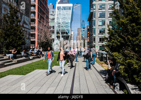 Hohe Linie bei West 22nd Street Stockfoto