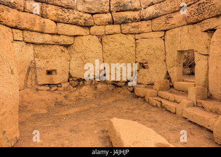 Malta, prähistorische Tempel Mnajdra Stockfoto