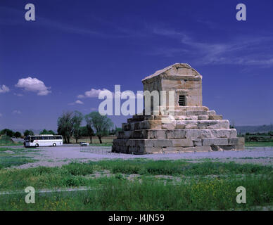 Iran, enge Schiras, Pasargadae, Ruine Standort außerhalb, Ruine, Grab, Grabmal Kyros II., Ort von Interesse, bleibt Stockfoto
