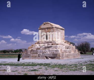 Iran, enge Schiras, Pasargadae, Ruine Standort außerhalb, Ruine, Grab, Grabmal Kyros II., Ort von Interesse, bleibt Stockfoto
