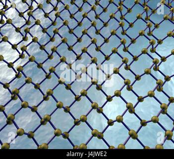 Molekülmodell Schicht von Phosphorine, zeigt seine Scharnier-Like oder wellenartige Struktur. Phosphorene ist eine innovative (Post-Graphen) 2-dimensionale Material für Nanoelectrical Anwendungen, bestehend aus einer einzigen Schicht von Phosphor Allotrope schwarz pho Stockfoto