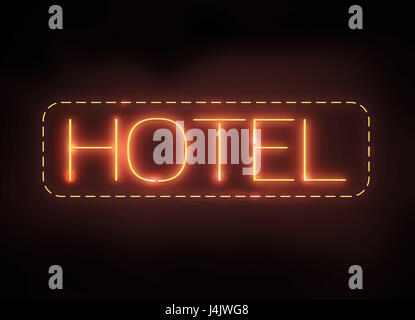 Hotel Neon-Schild Stockfoto