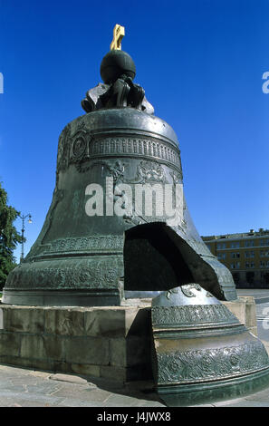 Russland, Moskau, Kreml, Zar bell Hauptstadt, Glocke 'Zar-Kolokol Glocke', 6,14 Meter hoch, 210 Tonnen ernst, Ort von Interesse, Kultur Kirchenglocke Stockfoto