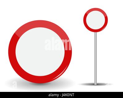 Reisen rund um Red Road Sign.Vector Illustration zu verbieten. Stock Vektor