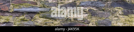 Alten verwitterten Steinwand breiten horizontalen Hintergrund Stockfoto