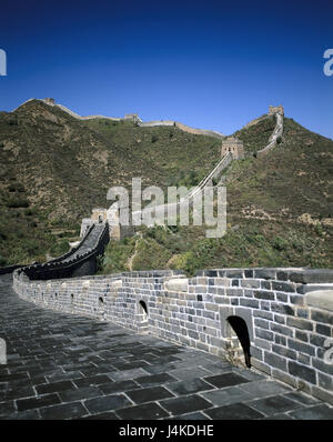 China, Peking, Great Wall Of China Peking, Changcheng, "große Mauer", große Mauer, große Böschung, detail, Simatai, Ming-Dynastie, 15. Jh., Kultur, Struktur, Detail, UNESCO-Weltkulturerbe, Wahrzeichen, Ort von Interesse Stockfoto