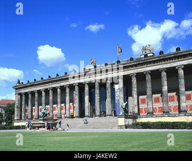 Deutschland, Berlin, Museumsinsel, altes Museum, Europa Park, Stadt, Hauptstadt, Museum, 1823-30, Tempel, Klassizismus, Portikus, Gebäude, Struktur, Architektur, Schinkel, Kunst, antike Sammlung, Ort von Interesse, Kultur, Sommer, UNESCO-Weltkulturerbe, Weltkulturerbe Stockfoto