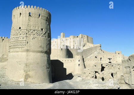 Iran, Provinz Kerman, Wüste Lut, Bam, Festung Asien, Naher Osten, schlechte Bam, Oasenstadt, Festungsstadt, Schlosspark, Befestigung Böschung, Sassanidenzeit, Baustil, Sehenswürdigkeit, Gebäude, draußen Stockfoto