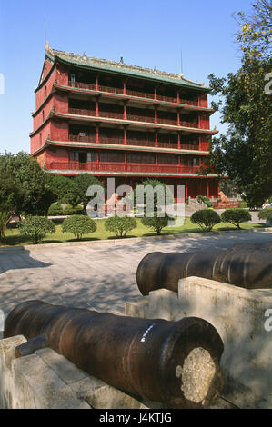 China, Provinz Guangdong, Kanton, Yuexiu Park, Stadtmuseum, Kanonen, detail, Asien, Ostasien, Stadt, Stadt, Guangzhou, Yuexiu park, Museum, Museum Gebäude, Gebäude, Architektur, Ort von Interesse, Kultur, Park Stockfoto