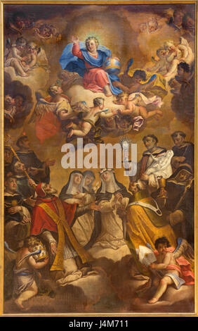 TURIN, Italien - 16. März 2017: Das Gemälde des jungen Jesus als Pantokrator in der Kirche Chiesa di San Massimo von Giuseppe Brena vom 18. Jhdt. Stockfoto