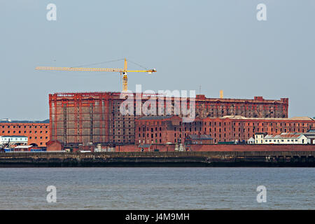 Eine Ansicht von Stanley Dock Tobacco Warehouse Liverpool Seacombe entnommen Stockfoto