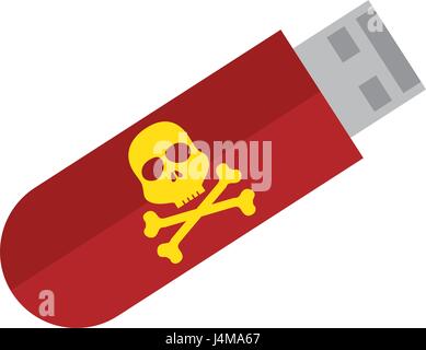 USB-Speicher mit Totenkopf Stock Vektor