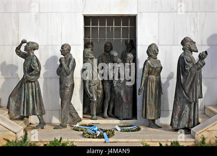 "Detail" von der Freiheit-Denkmal ("Statue of Liberty") an der Podocattaro-Bastion der venezianischen Mauern, alte Stadt von Nicosia (Lefkosia), Zypern. Stockfoto