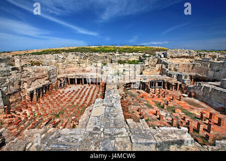 Ruinen der alten (römischen) öffentliche Bäder im antiken Kourion, Bezirk von Lemessos (Limassol), Zypern Stockfoto