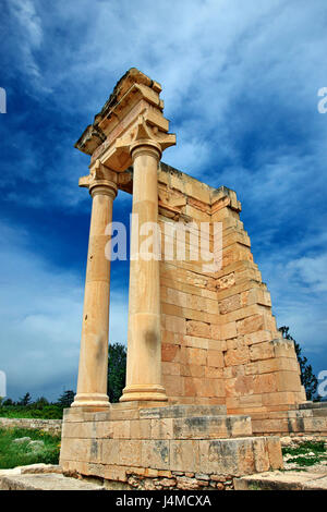 Der Tempel in das Heiligtum des Apollo Hylates in der Nähe von antiken Kourion, Bezirk von Lemessos (Limassol), Zypern. Stockfoto