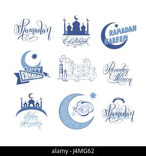 Satz von Emblemen, Islamischer Feiertag Ramadan Stock Vektor