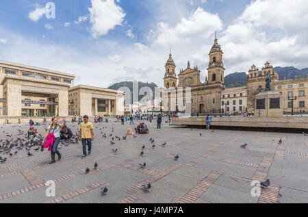 Stock Foto - primäre Kathedrale an der Plaza de Bolivar Bogota Kolumbien Stockfoto