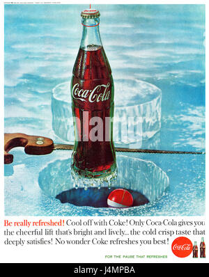 1960 US Werbung für Coca-Cola. Stockfoto