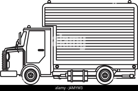 Lieferservice. Versand LKW van Fahrten Gliederung Stock Vektor