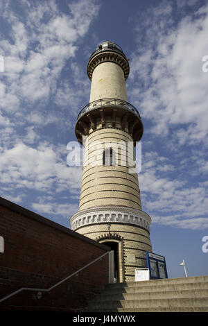 Deutschland, Mecklenburg-Vorpommern, Rostock, Stadtteil Warnemünde, Leuchtturm, Stockfoto