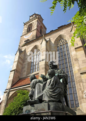 Deutschland, Bayern, Franken, Dinkelsbühl, Münster Stück Georg, Denkmal Christoph von Schmid, Stockfoto