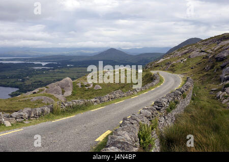 Munster, Irland Cork county, Beara Halbinsel, Healy pass, Straße, Stockfoto