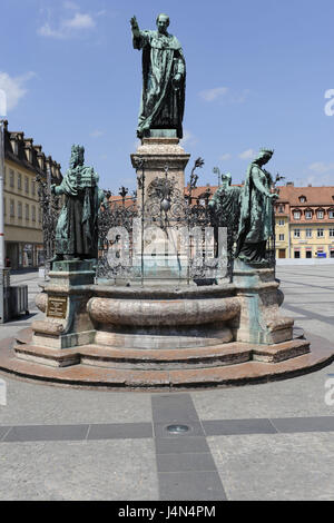 Deutschland, Bayern, Franken, Bamberg, Maximilian Brunnen, Rathausplatz, Statue König Max I. Joseph, Stockfoto