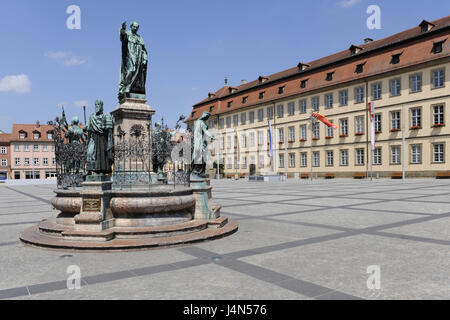 Deutschland, Bayern, Franken, Bamberg, Maximilian Brunnen, Rathausplatz, Statue König Max I. Joseph, Stockfoto