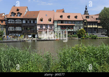 Deutschland, Bayern, Franken, Bamberg, klein Venedig, Wohn-Häuser, Regnitz, Stockfoto