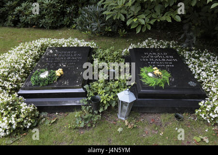 Deutschland, Essen, Ruhr Gebiet, Friedhof, Gräber, North Rhine-Westphalia, Essen-Bredeney, Teil der Stadt, Bredeney, Kruppe Friedhof, Friedhof der Familie, der Industriellenfamilie, Gräber, Stockfoto