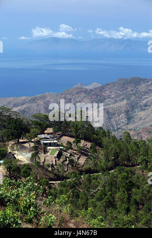 Demokratische Republik Timor-Leste, Dili, Landschaft, Haus, Bergregion, Laulara, Stockfoto