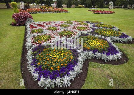 Großbritannien, Schottland, Moray, Forres, Grant Park, Blumenbeet, Stockfoto