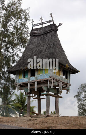 Demokratische Republik Timor-Leste, Roca, Stahlwerke, Stroh Dach, Stockfoto