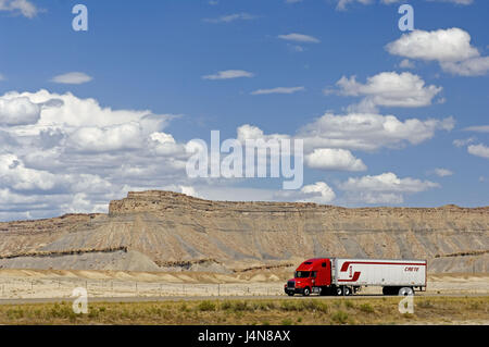 USA, Utah, Denver, Straße 70, LKW, Stockfoto