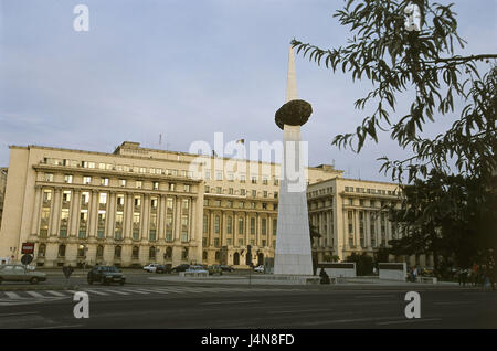 Rumänien, Bukarest, Zentrum, revolutionäre quadratisch, Piata Revolutiei, Denkmal, Bibliothek, Stadt, Hauptstadt, Bucuresti, Gebäude, Architektur, Universität, Detail, Universitätsbibliothek, Fassade, Quadrat, Revolution, 1989, revolutionäre Denkmal, Geschichte, Stockfoto