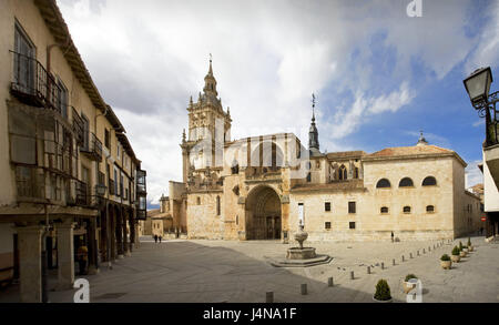 Spanien, Kastilien-León, el Burgo de Osma, Dom, draußen, Kastilien, quadratisch, gut, Gebäude, Kirche, glauben, Religion, Struktur, Architektur, Gotik, Tourismus, Sehenswürdigkeit, niemand, Stockfoto