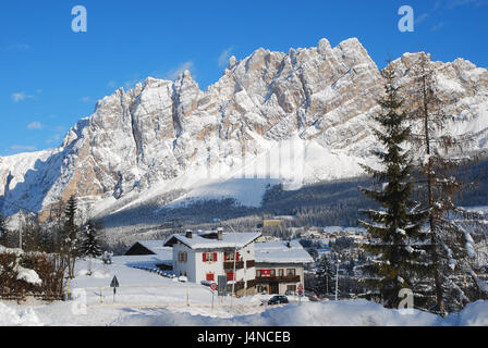 Italien, Veneto, Cortina d ' Ampezzo, Winter, Dolomiten, Monte Cristallo, Winter, Stockfoto