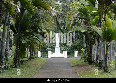 Denkmal, Sir Seewoosagur Ramgoolam Botanical Garden Pamplemousses, Mauritius, Stockfoto