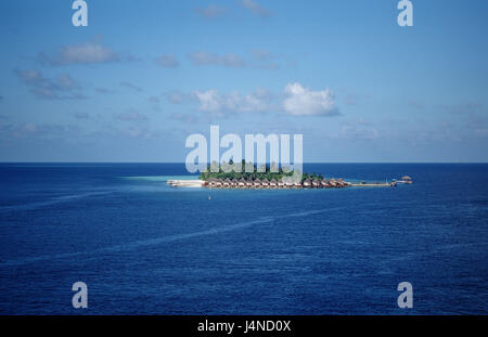 Luftbild, Malediven Insel Dhiggiri, Stockfoto