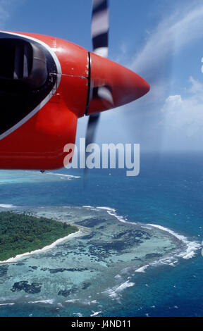 Luftbild, Malediven Insel, Flugzeug, Detail, Stockfoto