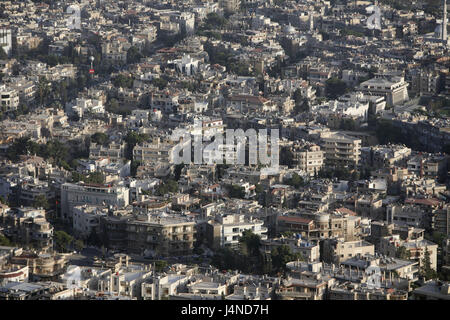 Syrien, Damaskus, Blick auf die Stadt, Neustadt, Innenstadt, Innenstadt, Übersicht, Urbanität, Architektur, Wohnhäuser, eng, nah, City, Weihrauchstrasse Stockfoto