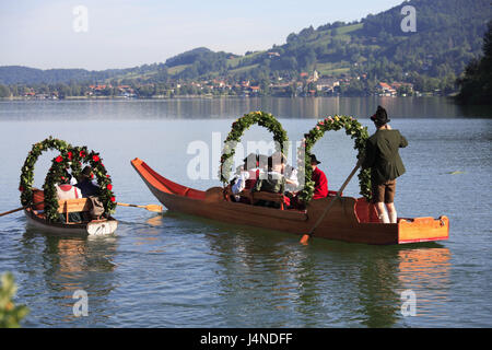 Alt Schlierseer Bad, Ruder Stiefel, Schliersee, Bayern, Deutschland Stockfoto