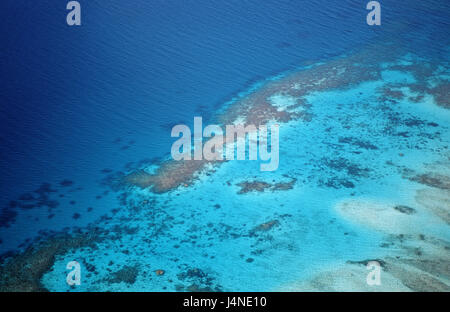 Luftaufnahmen, die Malediven Atolle, Korallenriffe, Stockfoto