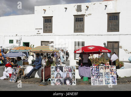 Spanien, Lanzarote, Teguise, Old Town, Sonntagsmarkt, Stockfoto