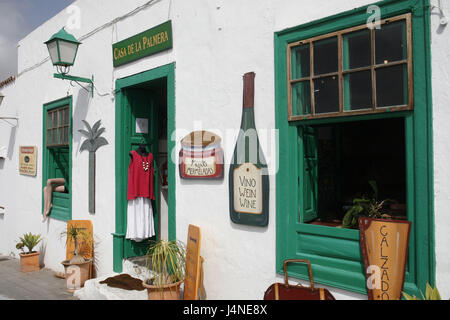 Spanien, Lanzarote, Teguise, Old Town, Geschäft, Stockfoto