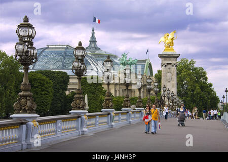 Frankreich, Paris, Pont Alexandre III, Fußgängerzone, Stockfoto
