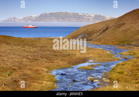 Norwegen, Svalbard, Spitzbergen, Isfjord, Diabasodden, Küstenlandschaft, Stockfoto