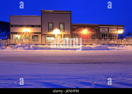 Nordamerika, Kanada, Yukon-Territorium, Dawson City, Abend, Winter, Stockfoto