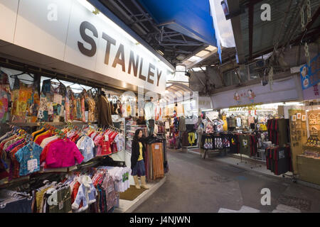 China, Hong Kong, Stanley Market, Asien, Stadt, Stanley, Geschäfte, Geschäft Straße, Markt, Geschäfte, Menschen, Shop, Shop, verkaufen, Kleidung, Souvenirs, Stockfoto