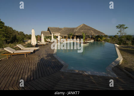 Madagaskar, Mahajanga, Antsanitia Beach Resort, Swimmingpool, Stockfoto